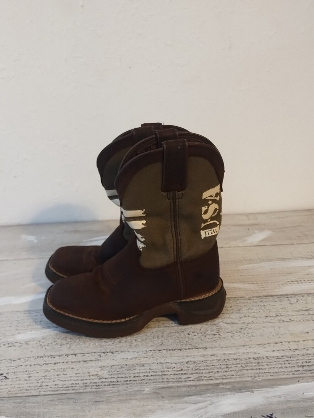 Durango Patriot U.S.A kids size 10 Square Toe Boots /(UK size 9 kids)P232364